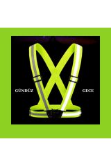 Yüksek Görünürlüklü Reflektörlü Ayarlanbilir Pratik Yeşil Ikaz Yeleği