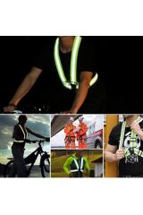 Yüksek Görünürlüklü Reflektörlü Ayarlanbilir Pratik Yeşil Ikaz Yeleği