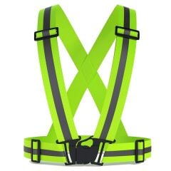 Yüksek Görünürlüklü Reflektörlü Ayarlanbilir Pratik Yeşil Ikaz Yeleği