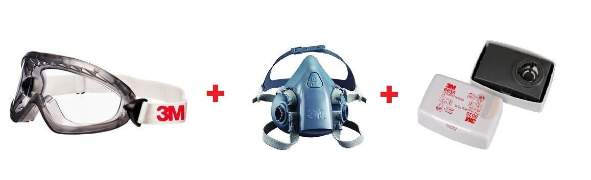 3M 2890S + 7502 YARIM YÜZ GAZ MASKESİ+6035 P3 FİLTRE