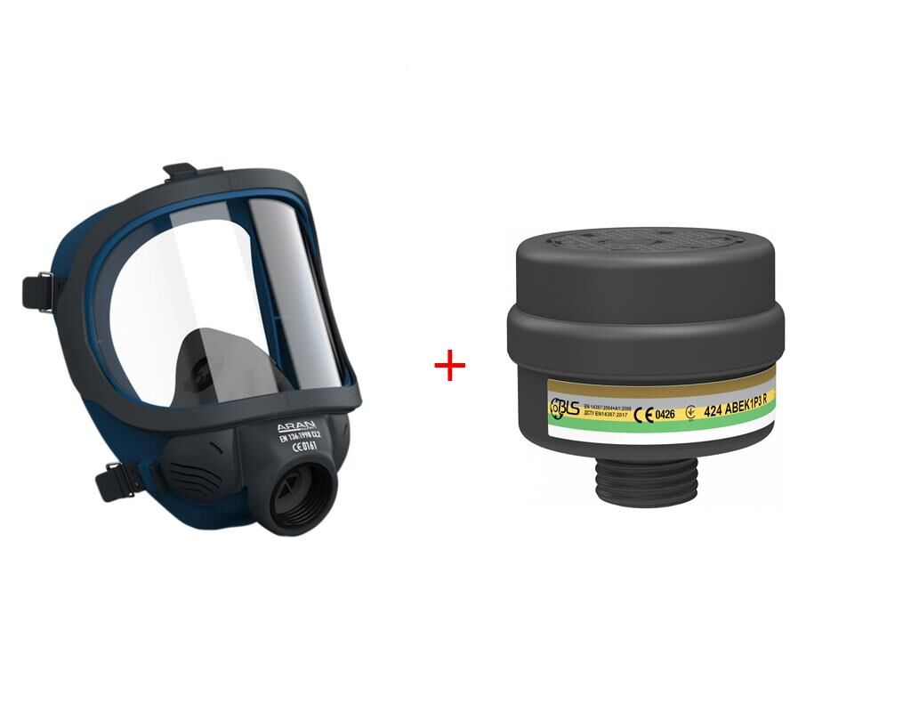 Aran Safety Rava630 T.Yüz Gaz Maskesi+Bls 424 ABEK1P3 Filtre