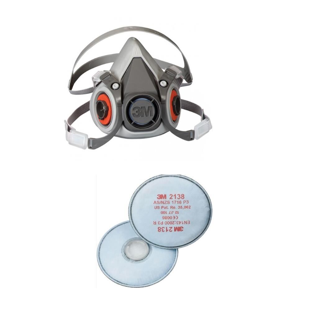 3m 6300 Yarım Yüz Gaz Maskesi+2138 P3 ORGANİK OZON FİLTRESİ
