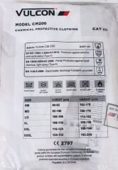 Tulum Vulcon Cm200 CATIII (TYPE 5) (TYPE6) Koruyucu Tulum XL