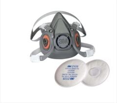 3m 6300 Yarım Yüz Gaz Maskesi+2125 P2 FİLTRESİ
