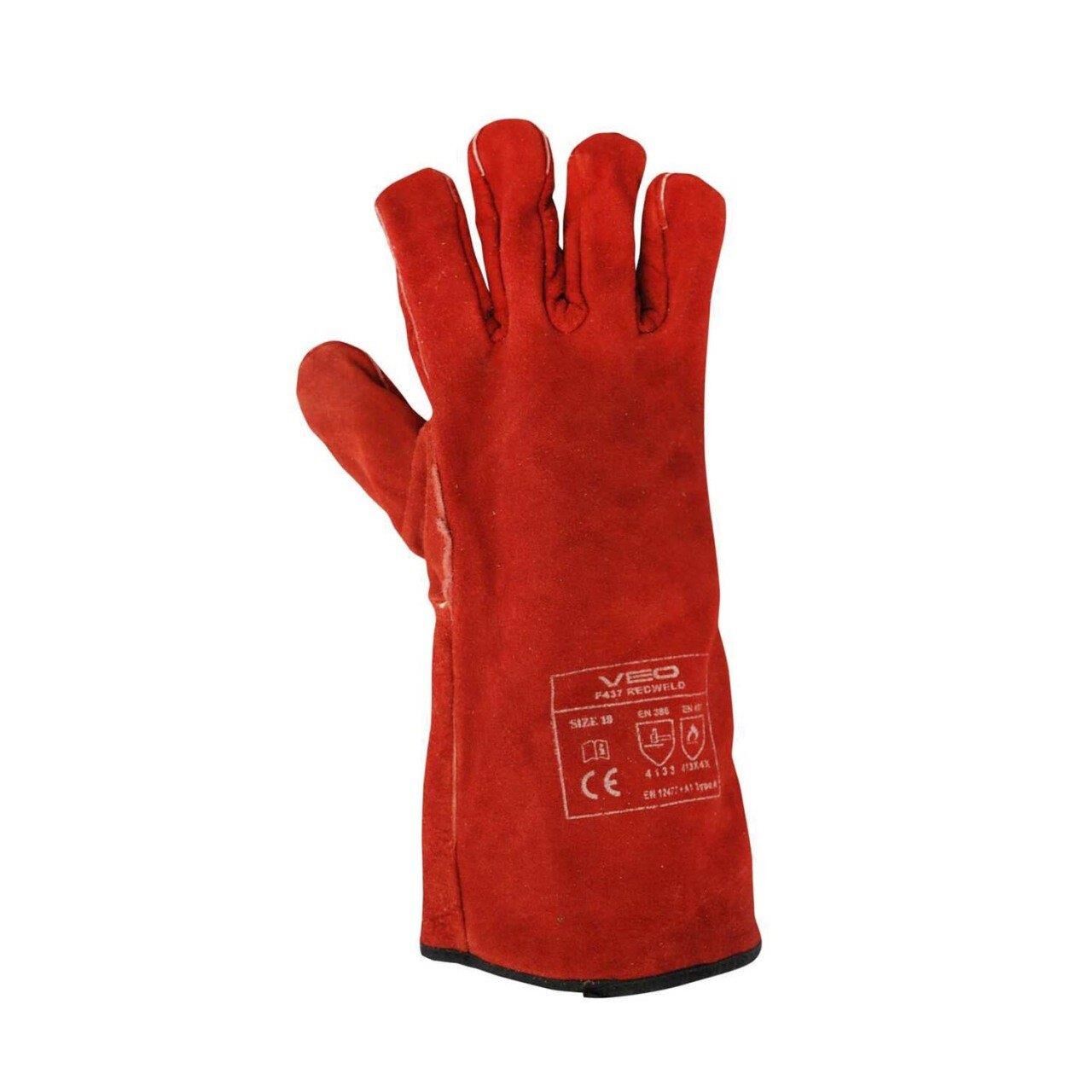 Veo F437 Isıya Dayanıklı Redweld Kaynak Eldiveni EN388(4133)EN40