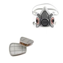 3m 6300 Yarım Yüz Gaz Maskesi+6055 A2 Organik Gaz / Buhar Filtresi