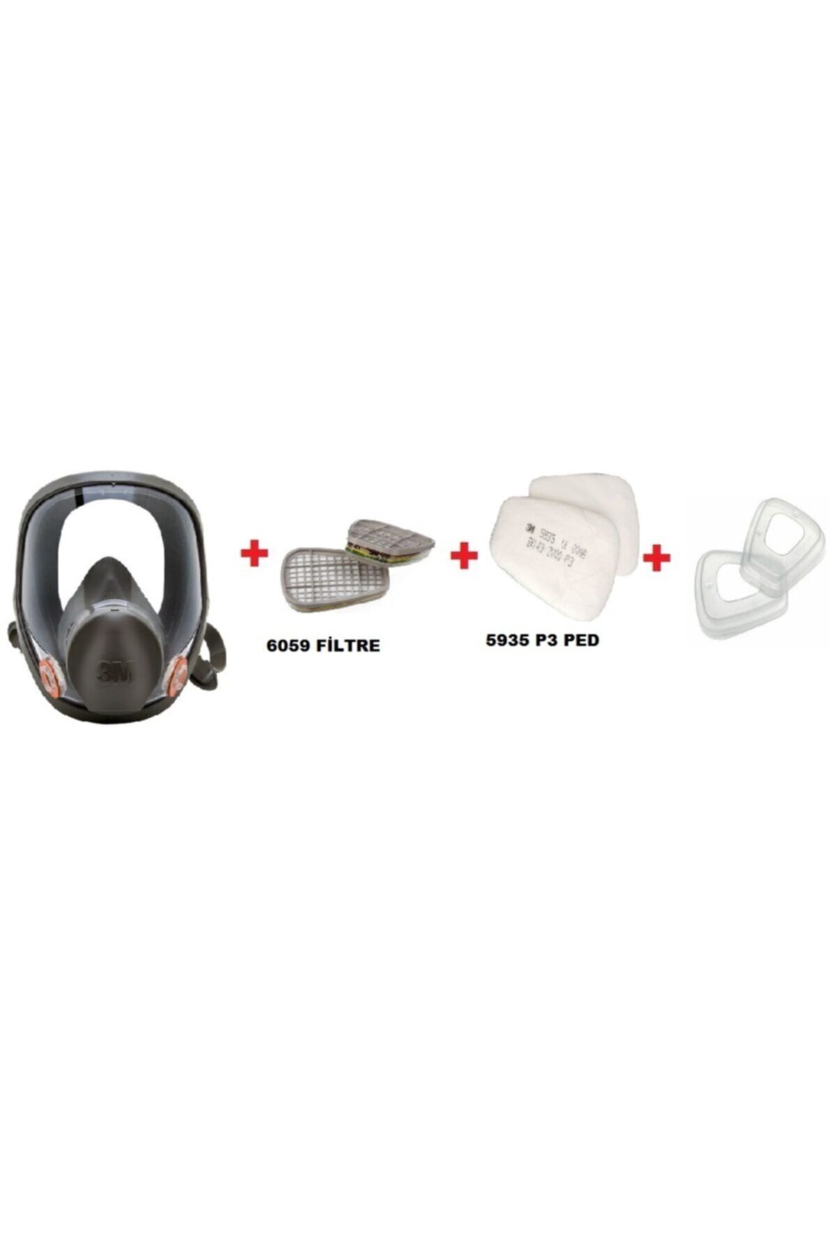 ™ 6800 Tam Yüz Gaz Maskesi +6059 Abek1 Filtre +5935 P3 Ped+ 501 Filtre Tutucu Kapak