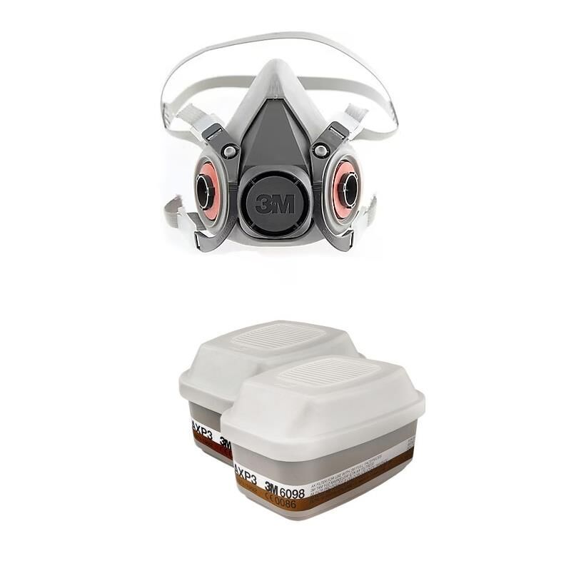 3m 6300 Yarım Yüz Gaz Maskesi+6098 AX P3 Filtresi