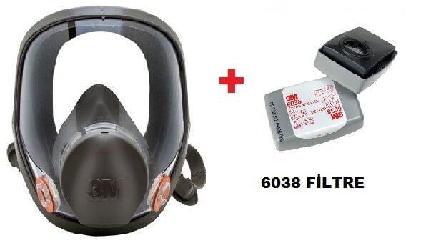 3M™ 6800 Tam Yüz Gaz Maskesi +6038 AKTİF KARBON FİLTRE